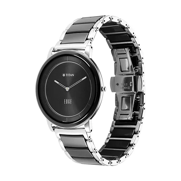 Đồng Hồ Nam Titan Gents Edge Watch 1878KD01 Màu Đen Bạc - Đồng hồ - Vua Hàng Hiệu