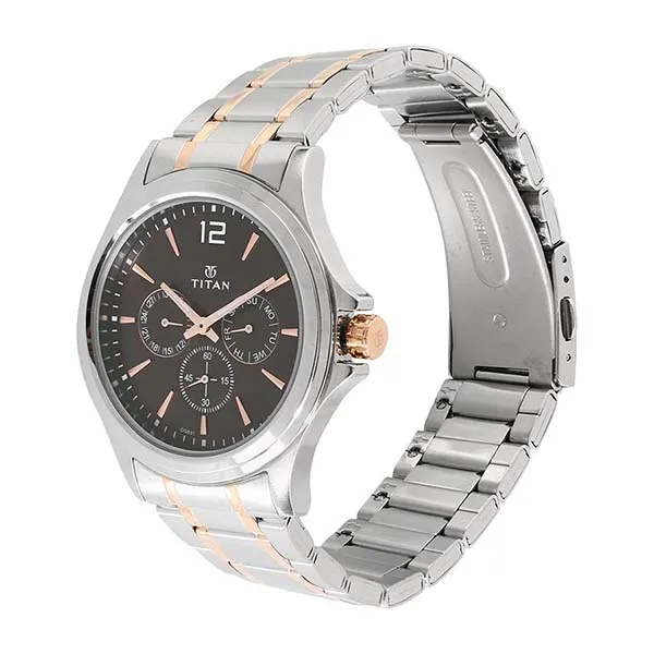 Đồng Hồ Nam Titan Gents Neo Royale Watch 1698KM01 Màu Bạc/Nâu