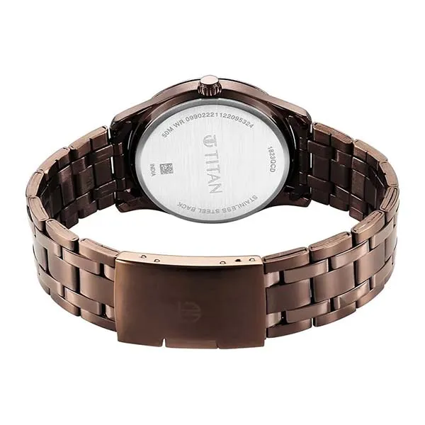 Đồng Hồ Nam Titan Karishma Black Dial Watch 1823QM01 Màu Nâu/Đen