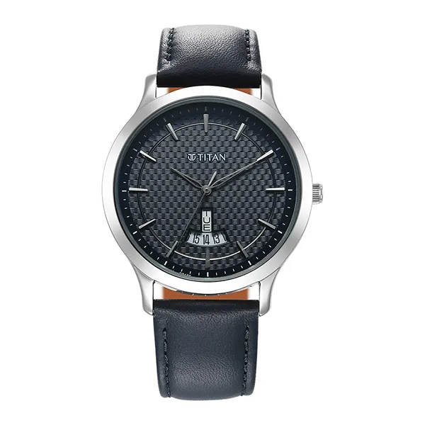 Đồng Hồ Nam Titan Karishma Quartz Analog Blue Dial Leather Strap Watch 1825SL14 Màu Xanh Blue