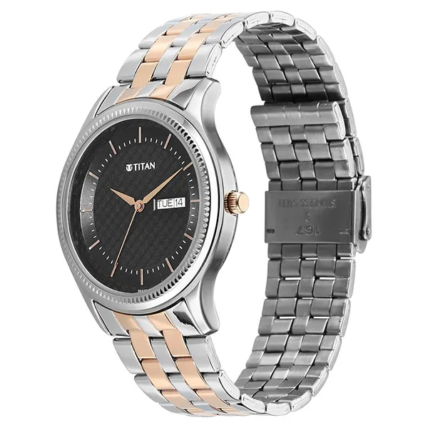 Đồng Hồ Nam Titan Karishma Quartz Analog With Day And Date Blue Dial Stainless Steel 1824KM02 Màu Bạc - Đồng hồ - Vua Hàng Hiệu