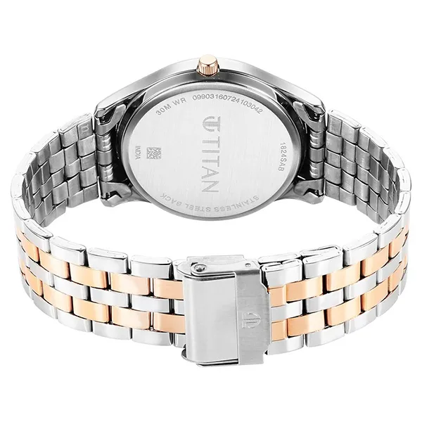 Đồng Hồ Nam Titan Karishma Quartz Analog With Day And Date Blue Dial Stainless Steel 1824KM02 Màu Bạc - Đồng hồ - Vua Hàng Hiệu