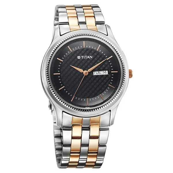 Đồng Hồ Nam Titan Karishma Quartz Analog With Day And Date Blue Dial Stainless Steel 1824KM02 Màu Bạc - Đồng hồ - Vua Hàng Hiệu