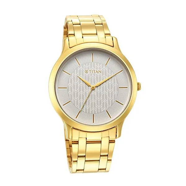 Đồng Hồ Nam Titan Karishma Radiance White Dial Analog Stainless 1825YM06 Màu Vàng Trắng
