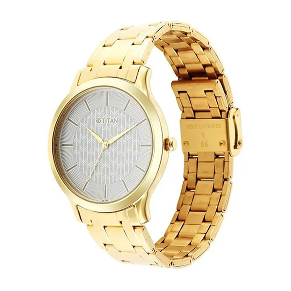 Đồng Hồ Nam Titan Karishma Radiance White Dial Analog Stainless 1825YM06 Màu Vàng Trắng