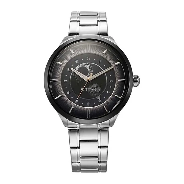 Đồng Hồ Nam Titan Luna Sun Moon Phase In Frost Grey Watch 10028KM02 Màu Xám/Bạc