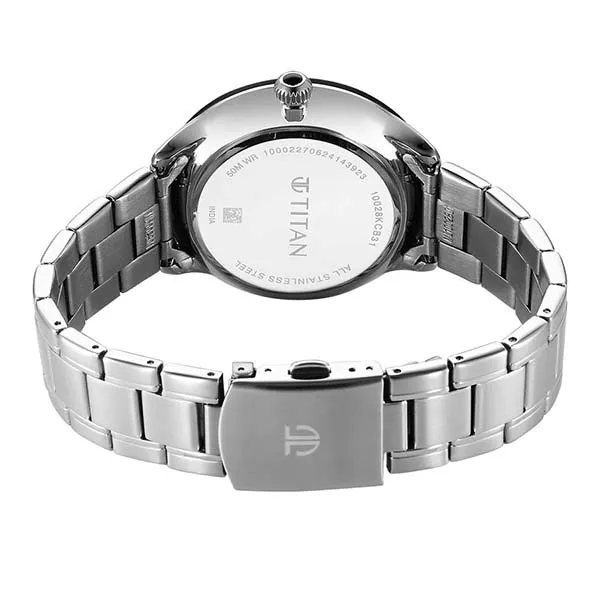 Đồng Hồ Nam Titan Luna Sun Moon Phase In Frost Grey Watch 10028KM02 Màu Xám/Bạc