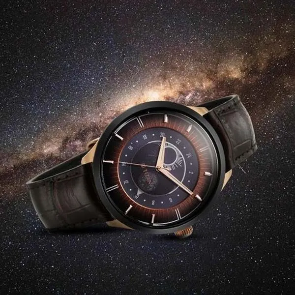 Đồng Hồ Nam Titan Luna Sun Moon Phase In Seinna Brown Watch 10028KL02 Màu Nâu Đậm