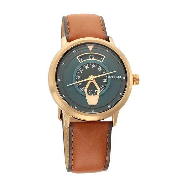 Đồng Hồ Nam Titan Maritime Leather Strap Watch 1828QL01 Màu Xanh Lá