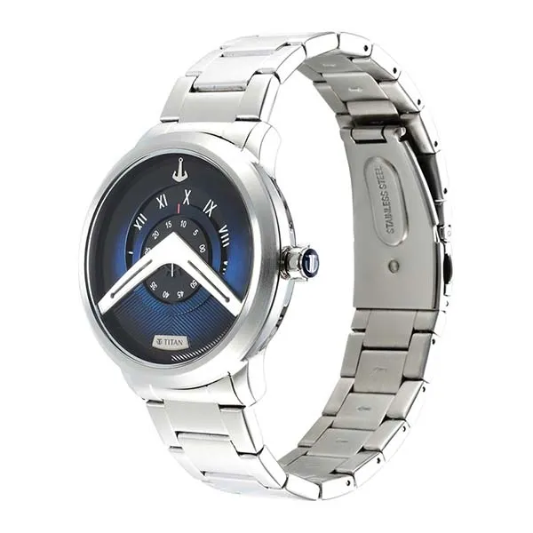 Đồng Hồ Nam Titan Maritime Quartz Analog Blue Dial Watch 1828SM01 Màu Bạc/Xanh