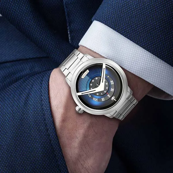 Đồng Hồ Nam Titan Maritime Quartz Analog Blue Dial Watch 1828SM01 Màu Bạc/Xanh