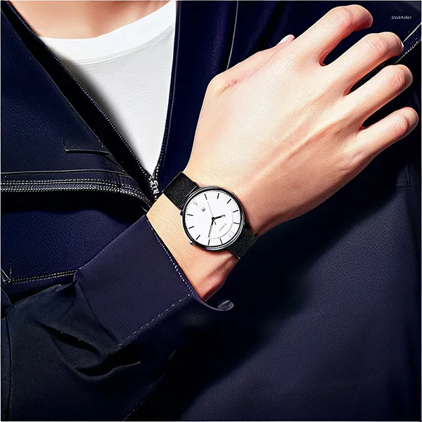 Đồng Hồ Nam Titan Minimals 1849NM01 Màu Đen Trắng
