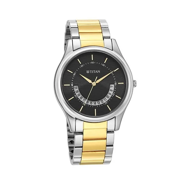 Đồng Hồ Nam Titan Multifunction Karishma Two Tone Steel Elegance 1713BM02 Màu Bạc Đen