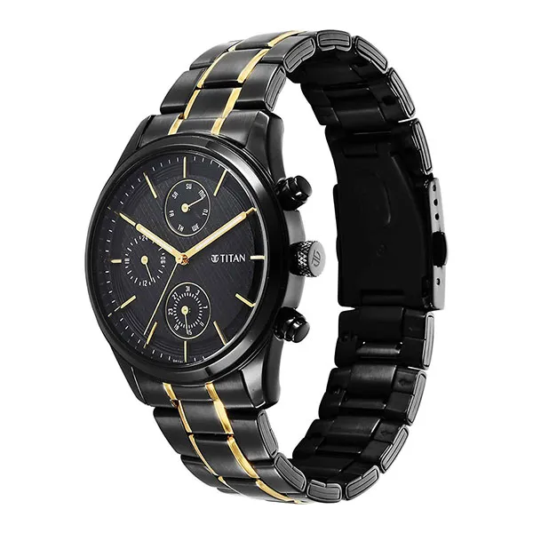 Đồng Hồ Nam Titan Neo Black & Gold 1805KM06 Màu Đen Vàng
