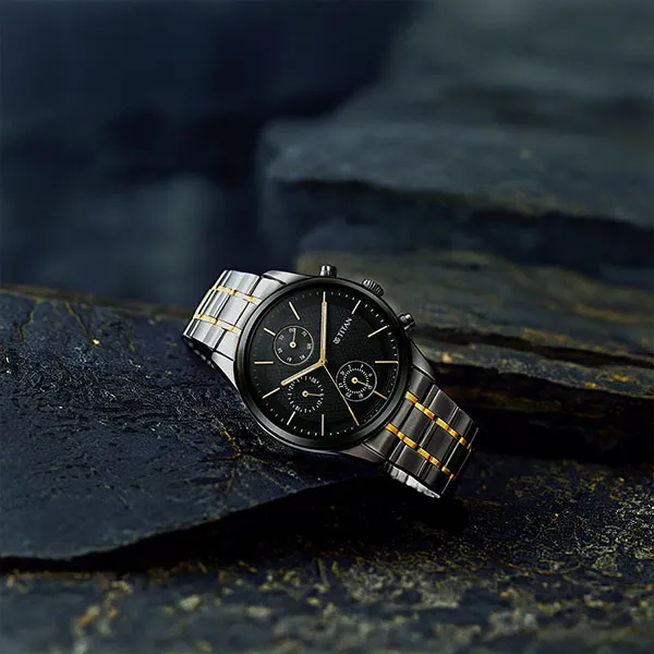 Đồng Hồ Nam Titan Neo Black & Gold 1805KM06 Màu Đen Vàng