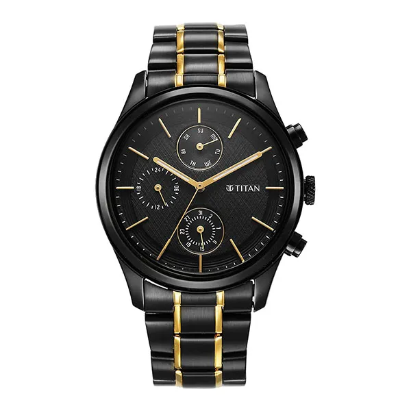 Đồng Hồ Nam Titan Neo Black & Gold 1805KM06 Màu Đen Vàng