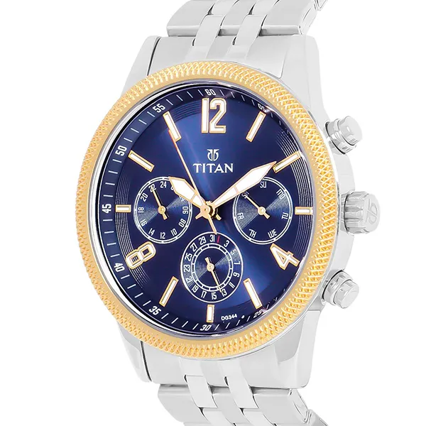 Đồng Hồ Nam Titan Neo Blue Dial Multifunction Watch 1734KM01 Màu Bạc Xanh Dương