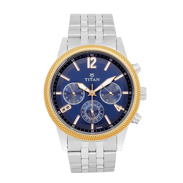 Đồng Hồ Nam Titan Neo Blue Dial Multifunction Watch 1734KM01 Màu Bạc Xanh Dương