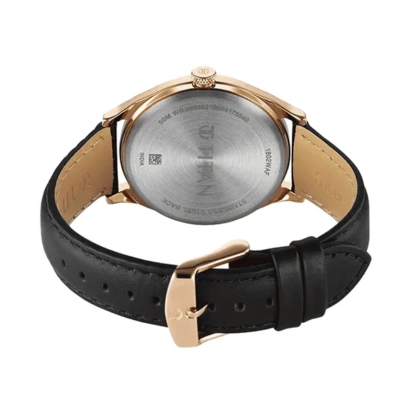 Đồng Hồ Nam Titan Neo Economy Quartz Watch 1802WL02 Màu Đen Vàng Hồng