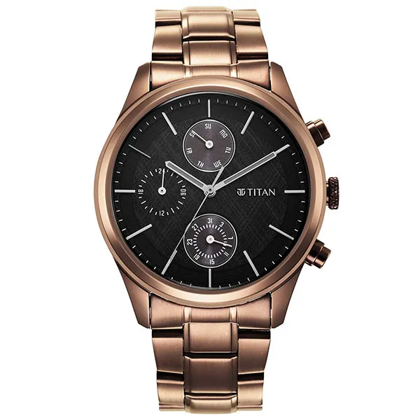 Đồng Hồ Nam Titan Neo Splash 1805QM04 Màu Nâu Đen