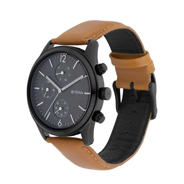 Đồng Hồ Nam Titan Neo V Leather Strap 1805NL02 Màu Nâu/Đen