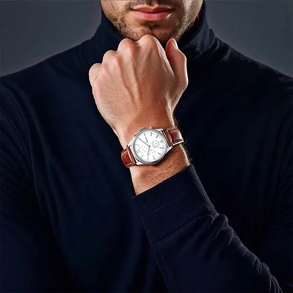 Đồng Hồ Nam Titan Neo V Leather Strap 1805SL04 Màu Nâu/Bạc