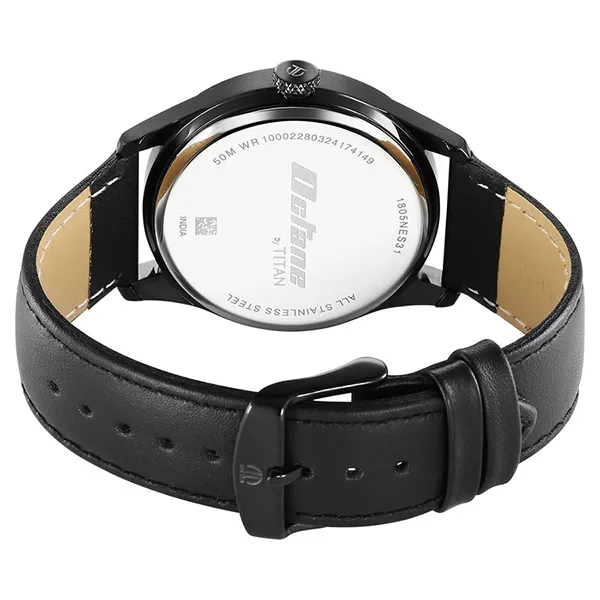 Đồng Hồ Nam Titan Octane Multifunction Black Dial Black Leather Strap Watch 1805NL07 Màu Đen
