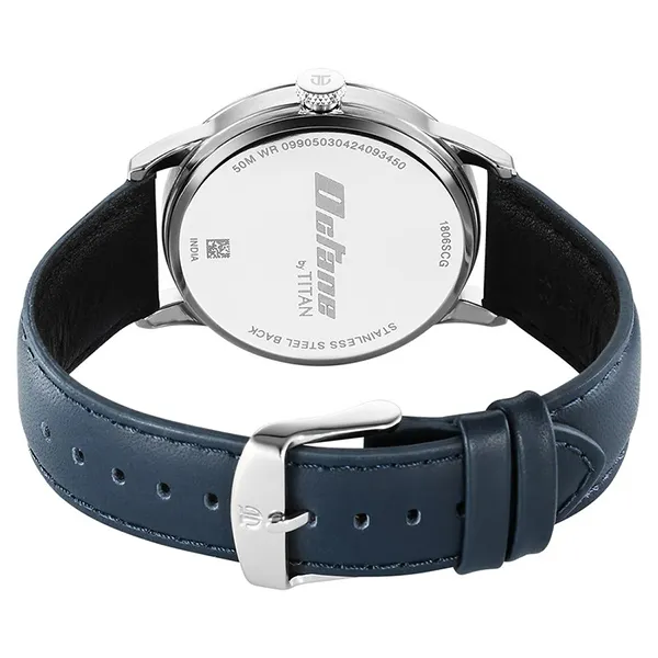 Đồng Hồ Nam Titan Octane Quartz Analog with Date Blue Dial With Blue Leather 1806SL14 Màu Xanh Xám