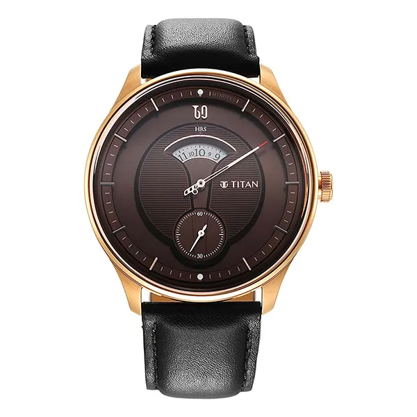 Đồng Hồ Nam Titan Quartet Quartz Watch 1890WL01 Màu Đen - Nâu