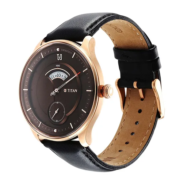 Đồng Hồ Nam Titan Quartet Quartz Watch 1890WL01 Màu Đen - Nâu