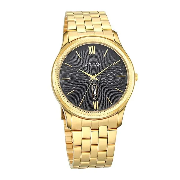 Đồng Hồ Nam Titan Quartz Analog Watch 1824YM01 Màu Vàng/Đen