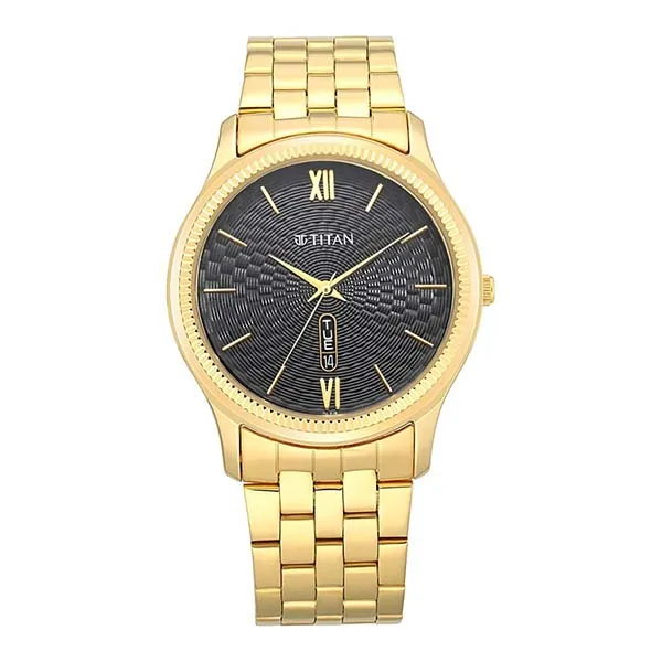 Đồng Hồ Nam Titan Quartz Analog Watch 1824YM01 Màu Vàng/Đen