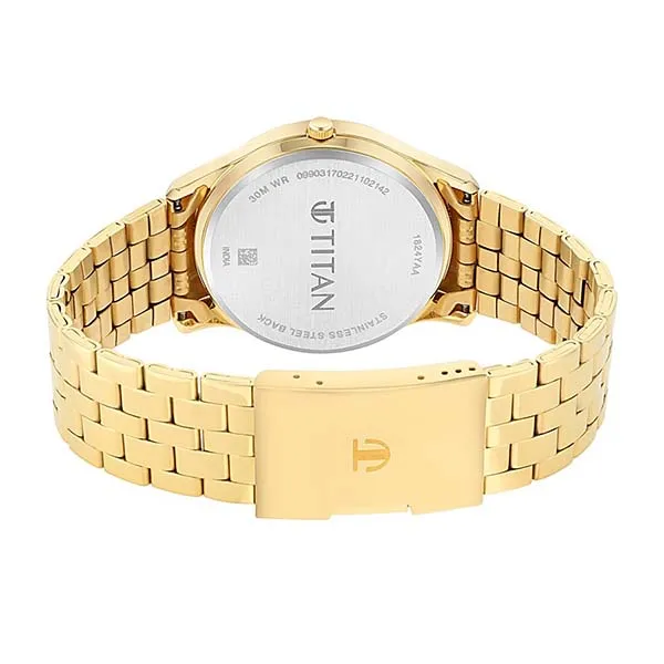 Đồng Hồ Nam Titan Quartz Analog Watch 1824YM01 Màu Vàng/Đen