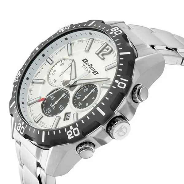 Đồng Hồ Nam Titan Quartz Chronograph Silver 90108KM01 Màu Bạc