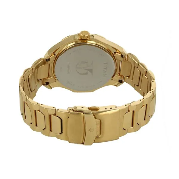 Đồng Hồ Nam Titan Quartz Multifunction Champagne Dial Watch 1688KM01 Màu Vàng Gold