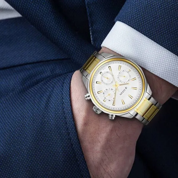 Đồng Hồ Nam Titan Regalia Opulent 1829BM01 Màu Vàng Bạc