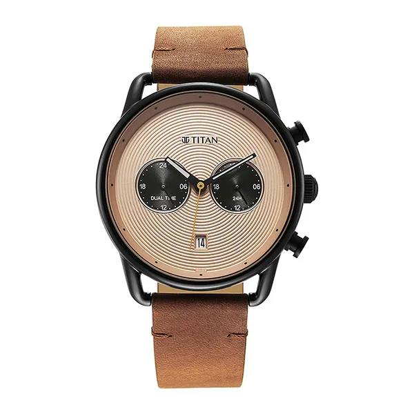Đồng Hồ Nam Titan Retro Quartz Watch 1860NL01 Màu Be