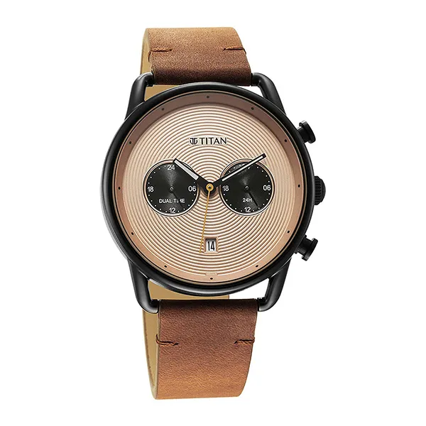 Đồng Hồ Nam Titan Retro Quartz Watch 1860NL01 Màu Be