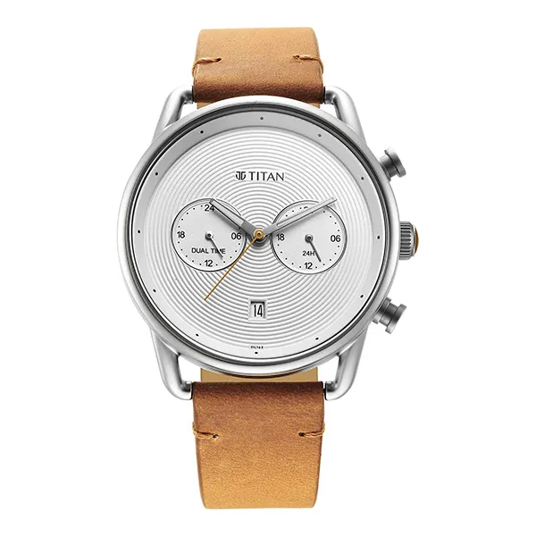 Đồng Hồ Nam Titan Retro Quartz Watch 1860SL01 Màu Bạc - Nâu