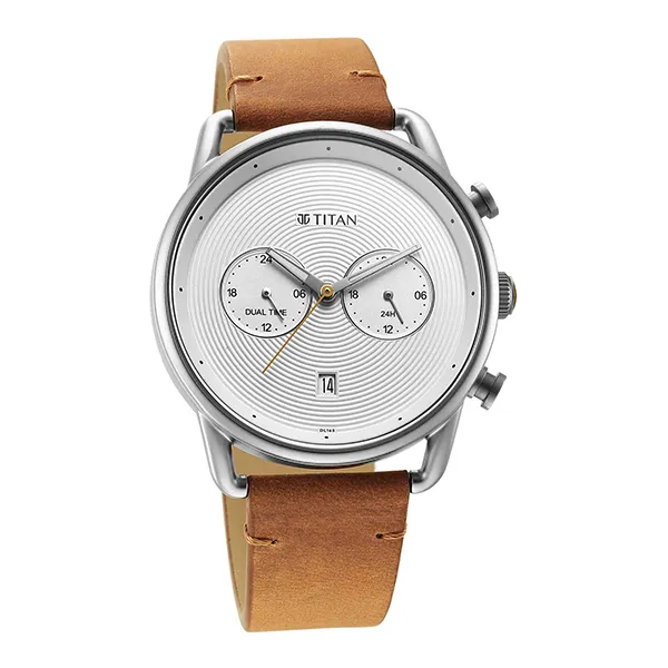 Đồng Hồ Nam Titan Retro Quartz Watch 1860SL01 Màu Bạc - Nâu