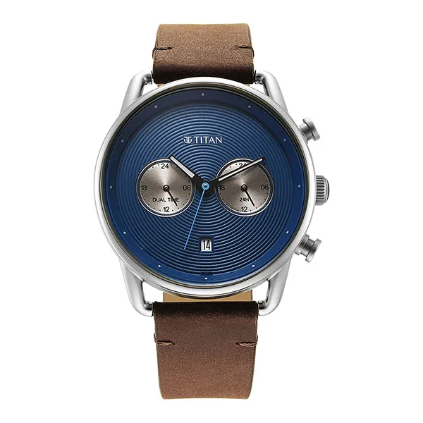 Đồng Hồ Nam Titan Retro Quartz Watch 1860SL03 Màu Xanh - Nâu
