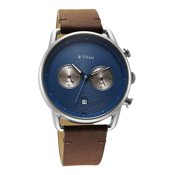 Đồng Hồ Nam Titan Retro Quartz Watch 1860SL03 Màu Xanh - Nâu