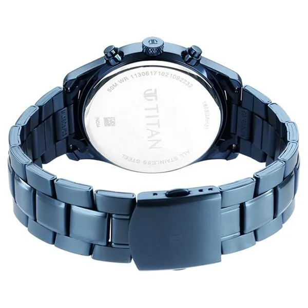 Đồng Hồ Nam Titan Splash Quartz Analog 1805QM01 Màu Xanh Blue