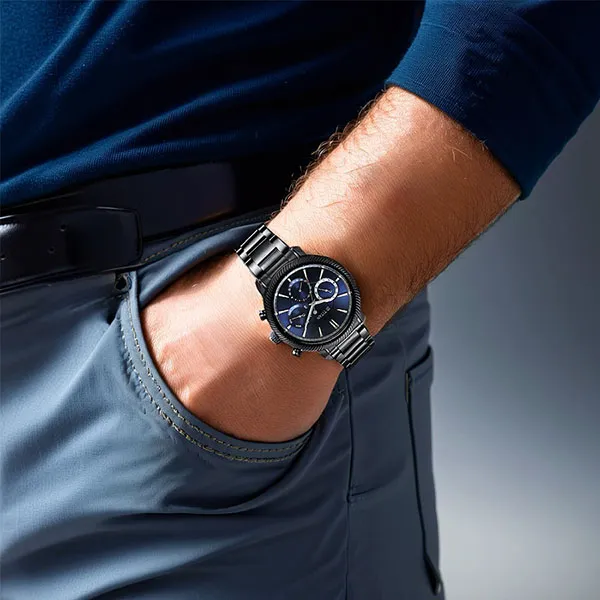 Đồng Hồ Nam Titan Stellar Watch Stainless Steel Strap 10012NM01 Màu Đen