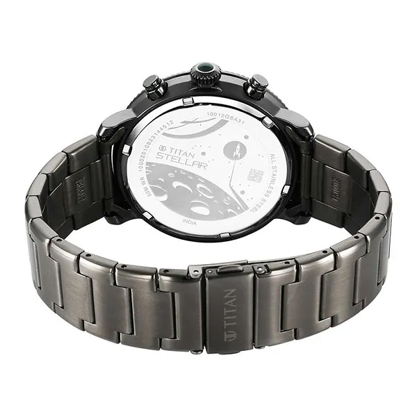 Đồng Hồ Nam Titan Stellar Watch Stainless Steel Strap 10012QM01 Màu Xám - Xanh