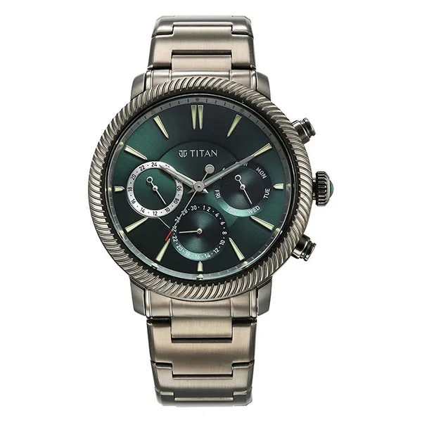 Đồng Hồ Nam Titan Stellar Watch Stainless Steel Strap 10012QM01 Màu Xám - Xanh