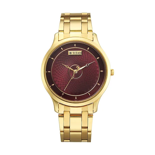 Đồng Hồ Nam Titan Tet Metal Strap Watch 1825YM09 Màu Vàng Phối Đỏ