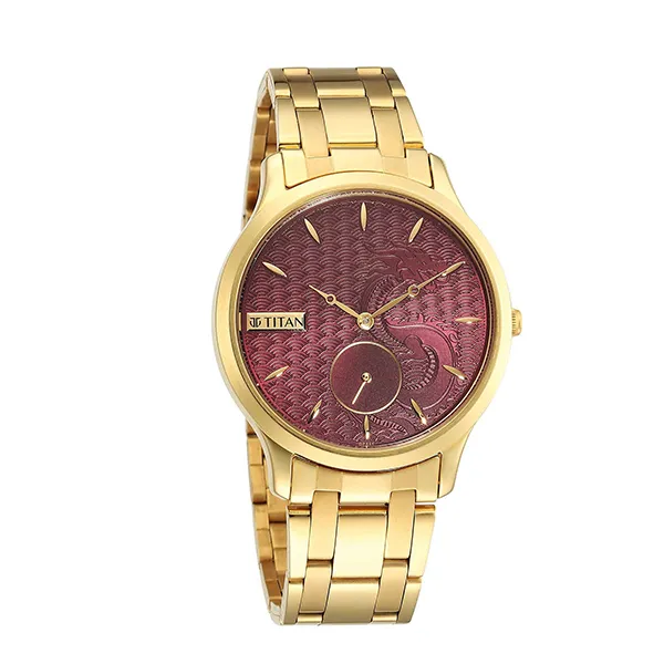 Đồng Hồ Nam Titan Tet Metal Strap Watch 1825YM10 Màu Vàng Phối Đỏ