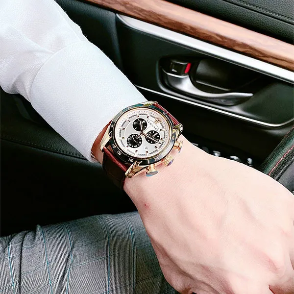 Đồng Hồ Nam Versace Quartz V-ray Chrono Ip Gold Swiss Made Sapphire VEDB00619 Màu Nâu Phối Vàng
