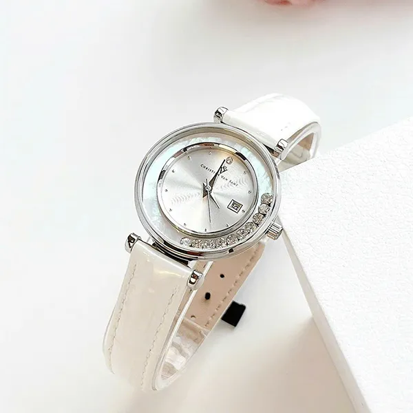 Đồng Hồ Nữ Christian Van Sant Bria Silver Dial Watch CV3811 Màu Trắng